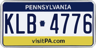 PA license plate KLB4776