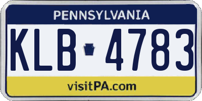 PA license plate KLB4783