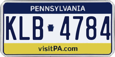 PA license plate KLB4784