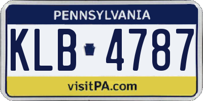 PA license plate KLB4787