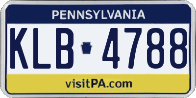 PA license plate KLB4788