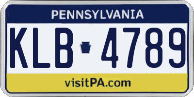 PA license plate KLB4789