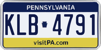 PA license plate KLB4791