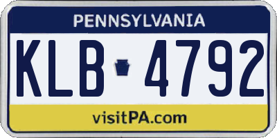 PA license plate KLB4792
