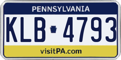 PA license plate KLB4793