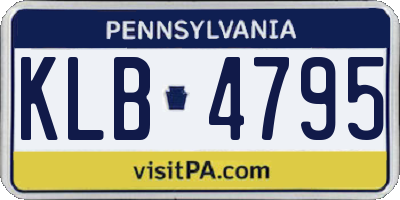PA license plate KLB4795