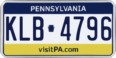 PA license plate KLB4796