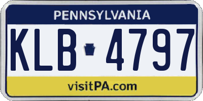 PA license plate KLB4797