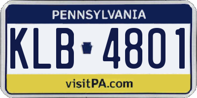 PA license plate KLB4801