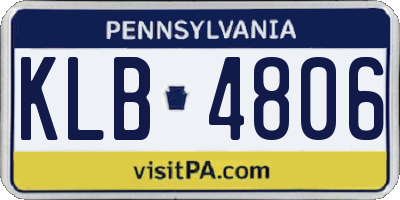 PA license plate KLB4806