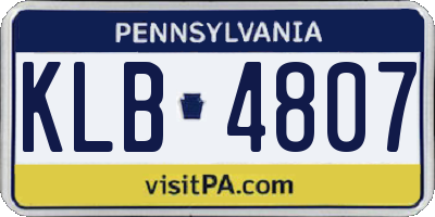 PA license plate KLB4807