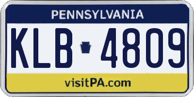 PA license plate KLB4809