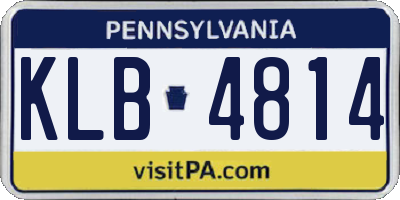 PA license plate KLB4814