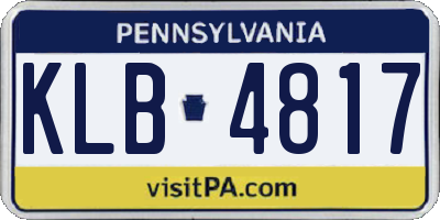 PA license plate KLB4817
