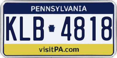 PA license plate KLB4818
