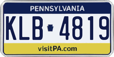 PA license plate KLB4819