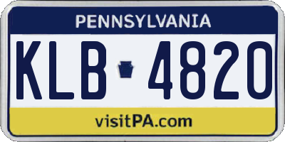 PA license plate KLB4820