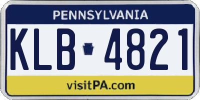 PA license plate KLB4821