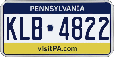 PA license plate KLB4822
