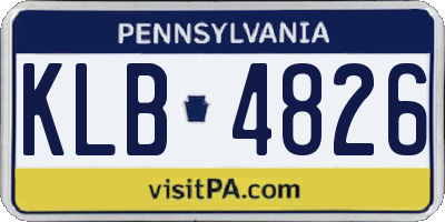 PA license plate KLB4826