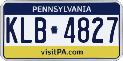 PA license plate KLB4827
