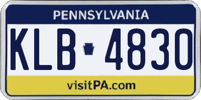PA license plate KLB4830