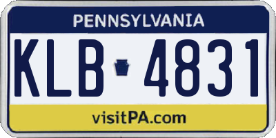PA license plate KLB4831