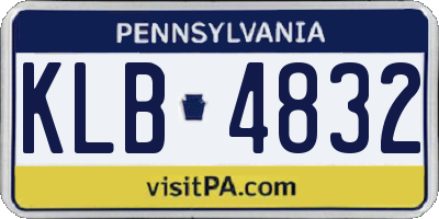 PA license plate KLB4832