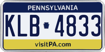 PA license plate KLB4833