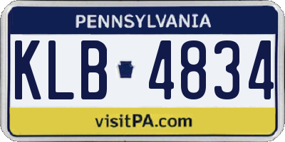 PA license plate KLB4834