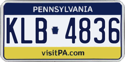 PA license plate KLB4836
