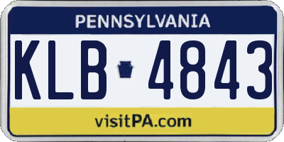 PA license plate KLB4843