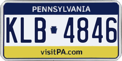 PA license plate KLB4846