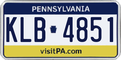 PA license plate KLB4851