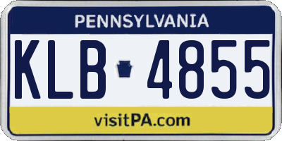 PA license plate KLB4855