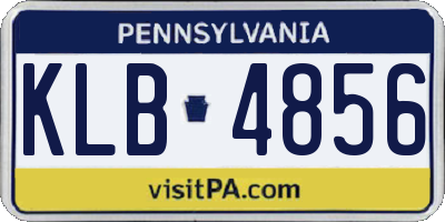 PA license plate KLB4856