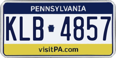 PA license plate KLB4857