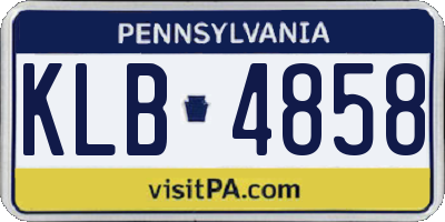 PA license plate KLB4858