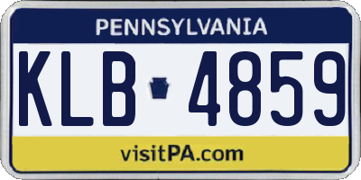PA license plate KLB4859