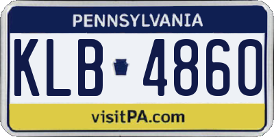 PA license plate KLB4860