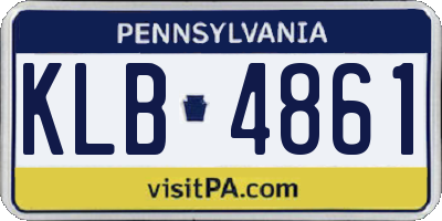 PA license plate KLB4861