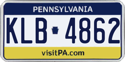 PA license plate KLB4862