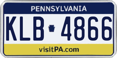 PA license plate KLB4866