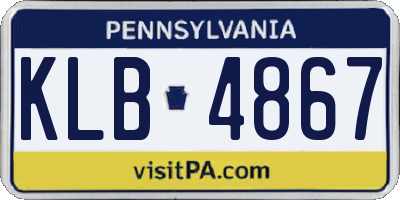 PA license plate KLB4867