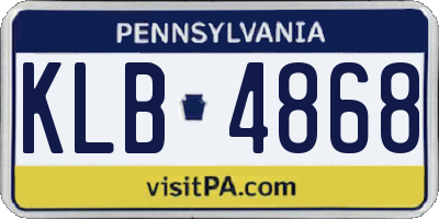 PA license plate KLB4868