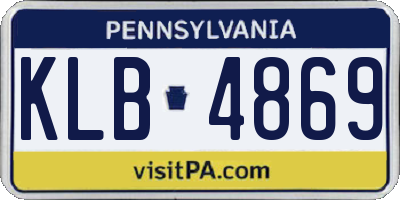 PA license plate KLB4869