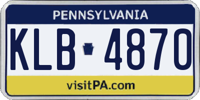 PA license plate KLB4870
