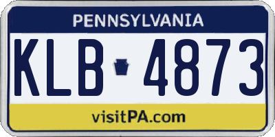 PA license plate KLB4873