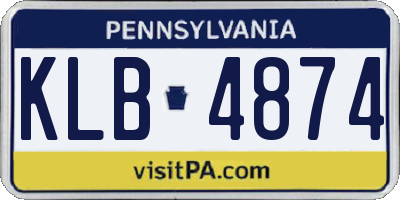 PA license plate KLB4874