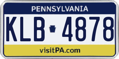 PA license plate KLB4878